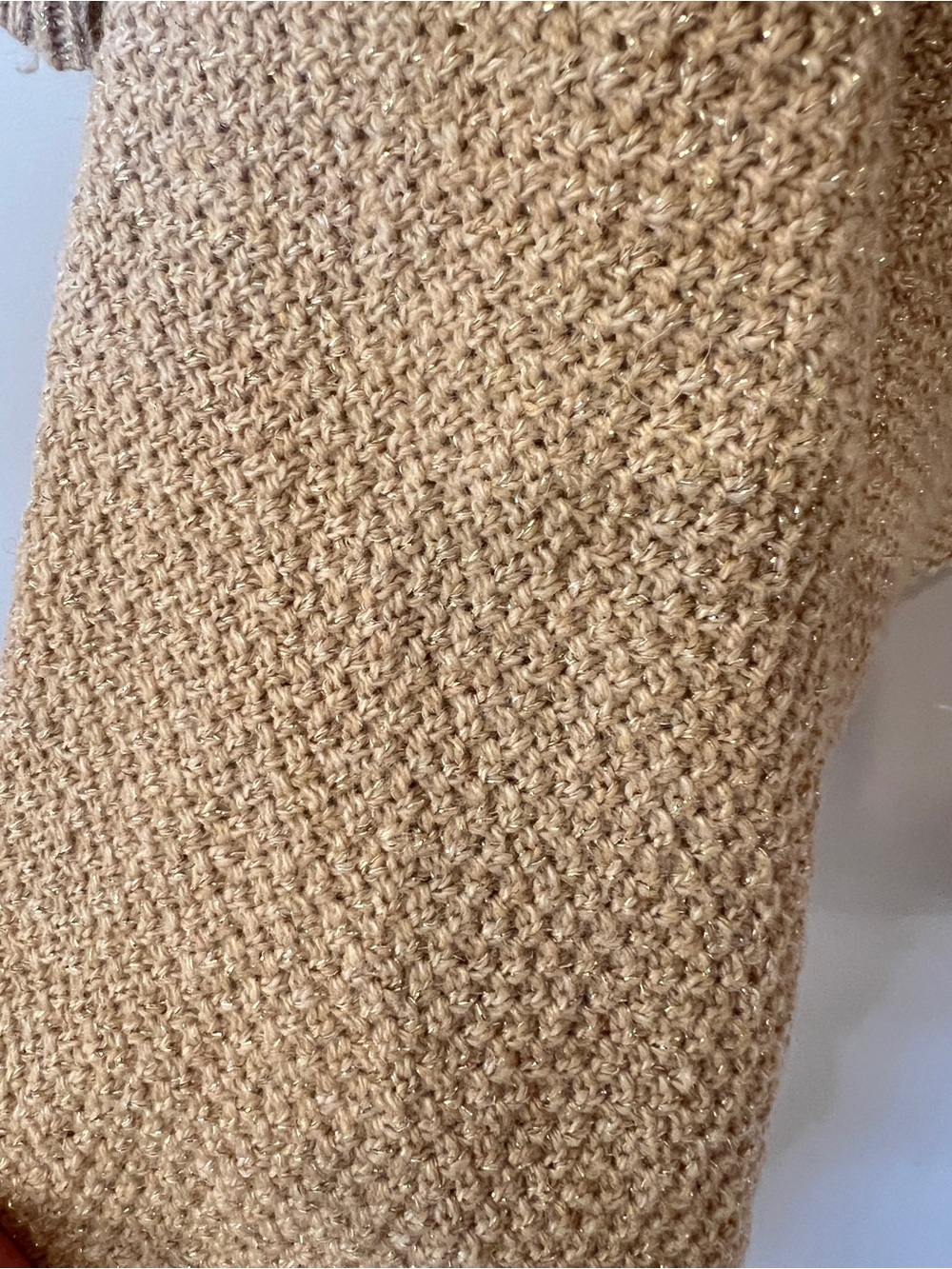 Costa Blanca Draped Open-Front Beige Knit Cardigan - Picture 4 of 4